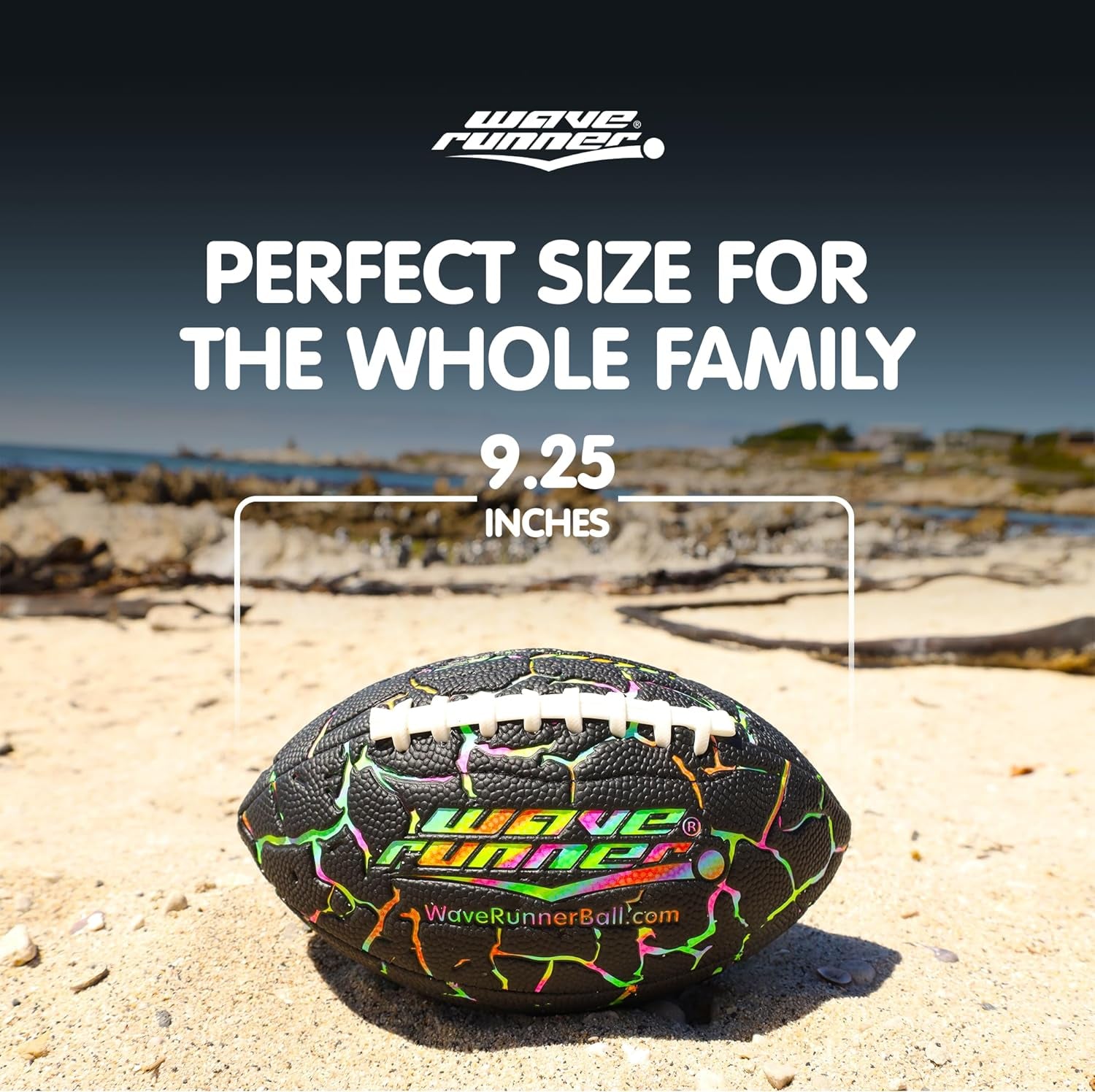 Grip It Waterproof Junior Size Football, 9.25 Size, Durable & Double Laced, Perfect for Beach Accessories, Kids Games, Pool Toys, Outdoor Games, All-Weather Indoor & Outdoor Play